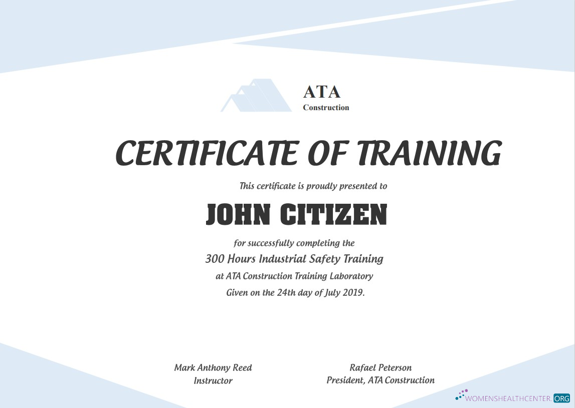 Download USA Safety Training cert Photoshop template